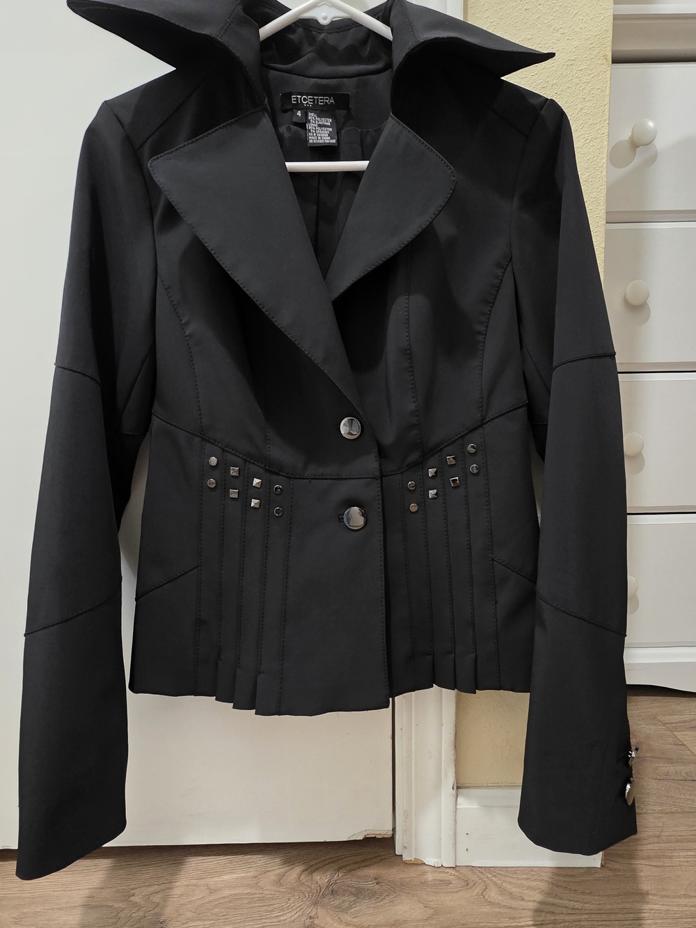 Etcetera Black Tailored Jacket with Stud Details